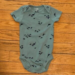 Simple Joys Green and Black Dinosaur Pattern Bodysuit